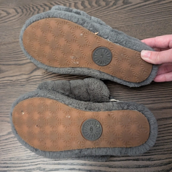 UGG Gray Fluffy Yeah Slide Slippers 6 - Picture 7 of 7